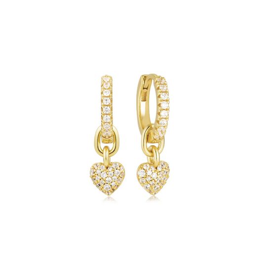 SifJakobs Heart Earrings with Detachable Charm